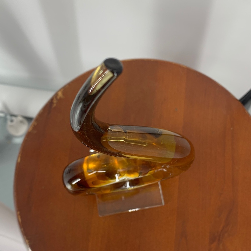 Love Knot Murano Style Hand Made Blown Abstract Art Sculpture Elegant Gold Glass - Picture 8 of 17